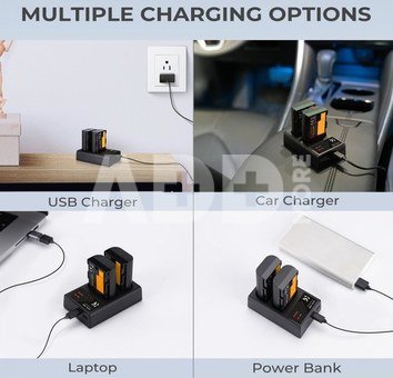 K&F Concept K&F LPE6NH Digital Camera Dual Channel Charger with type c Charging Cable
