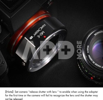 K&F Concept K&F MD to NEX Lens Mount Adapter for Minolta MD MC Mount Lens to NEX E Mount Mirrorless Cameras for