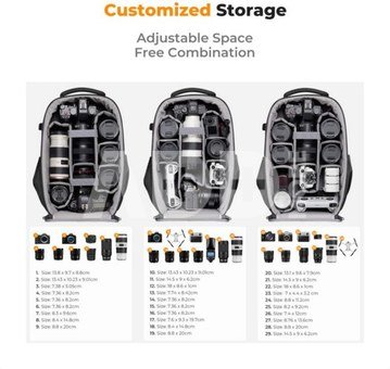 K&F Concept K&F Multi functional Haedshell Camera Backpack.Color: Black