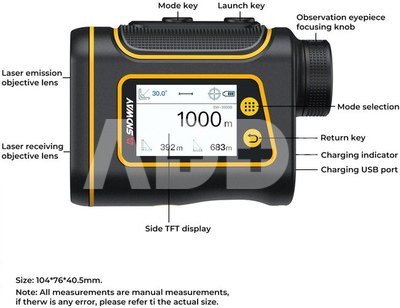 K&F Concept K&F SNDWAY SW-1000B golf rangefinder with LCD touch screen