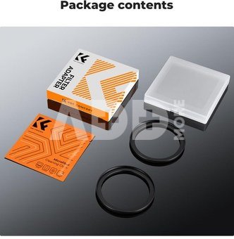 K&F Concept K&F Step Up Filter Ring 58-67mm*2pcs,+Vacuum Cleaning Cloth*1