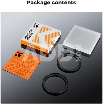 K&F Concept K&F Step Up Filter Ring 72-77mm*2pcs,+Vacuum Cleaning Cloth*1