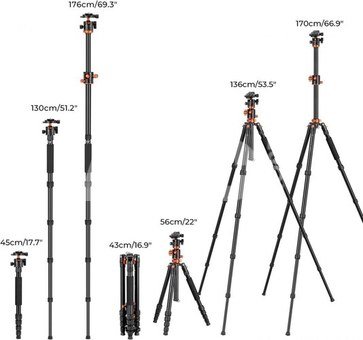 K&F Concept T254A4 tripod with BH-28L ball head