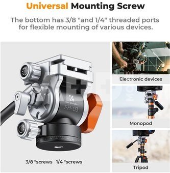 K&F Concept K&F Tripod Ball Head FH-03 with Handle