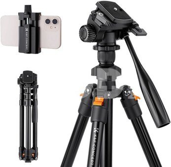 K&F Concept K234A0 video tripod with 3D head and phone holder