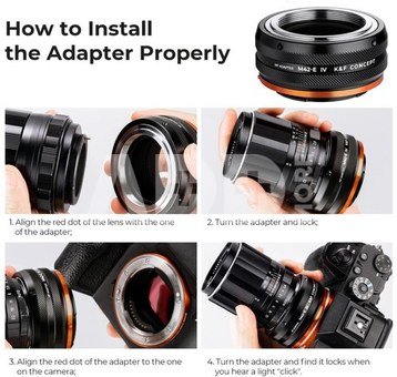 K&F Concept KF,M10106,HIGH PRECISION LENS ADAPTER,Anti reflection, M42-NEX IV PRO