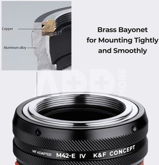 K&F Concept KF,M10106,HIGH PRECISION LENS ADAPTER,Anti reflection, M42-NEX IV PRO