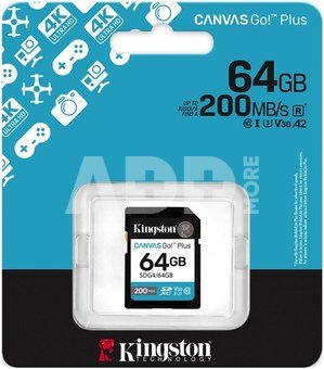 KINGSTON 64GB UHS-I SD Memory Card (Class 10, U3, V30)