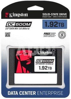 Kingston DC600M | 1920 GB | SSD form factor 2.5" | SSD interface SATA Rev. 3.0 | Read speed 560 MB/s | Write speed 530 MB/s