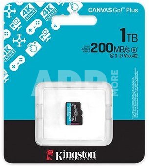 Kingston Memory card microSD 1TB Canvas Go! Plus 200MB/s A2 U3 V30