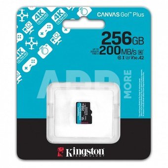 Kingston Memory card microSD 256GB Canvas Go! Plus 200MB/s A2 U3 V30