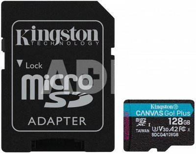 KINGSTON 128GB UHS-I microSD Memory Card with SD Adapter (Class 10, U3, V30)