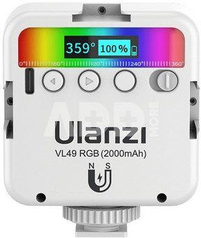 Lampa LED Ulanzi VL49 - RGB, WB (2500 K - 9000 K), biała