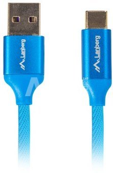 Lanberg USB-C to USB-A Cable, 1 m, Blue