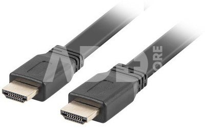 Lanberg Cable HDMI-HDMI v2.0 1.8m black flat 4K 60Hz, full copper