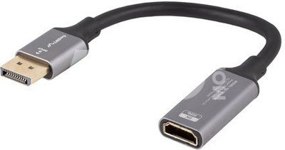 Lanberg Displayport (M) to HDMI (F) Adapter 8K on cable 20cm, Silver | AD-DP-HD-04