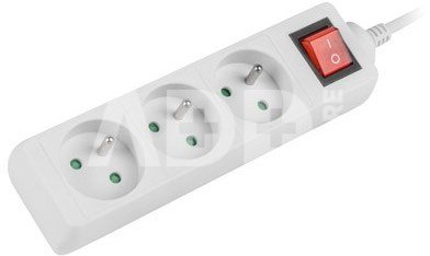 Lanberg Power strip 1.5m, white, 3 sockets, with switch, cable made of solid copper