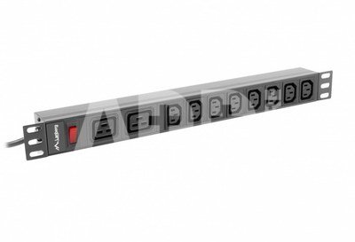 RACK 1U 16A PDU 19" 2m Black