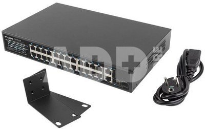 Lanberg Switch 24x 100MB POE+ /2x COMBO 250W RSFE-24P-2C-250