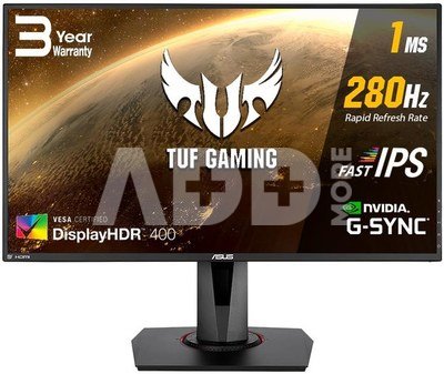 Asus TUF Gaming VG279QM 27 ", IPS, FHD, 1920 x 1080 pixels, 16:9, 1 ms, 400 cd/m&sup2;, Black, 1 x DP 1.2, 2 x HDMI 2.0