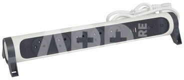 Legrand Przedluzacz ochr. 5x2PZ +USB A/C 1,5m bialo-cza