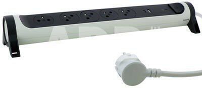 Legrand Przedluzacz ochr. 5x2PZ +USB A/C 1,5m bialo-cza