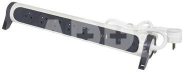 Legrand Przedluzacz ochr. 5x2PZ +USB A/C 1,5m bialo-cza