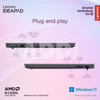 Lenovo IdeaPad Slim 3 15AMN8 | Arctic Grey | 15.6 " | TN | FHD | 1920 x 1080 pixels | Anti-glare | AMD Ryzen 3 | 7320U | 16 GB | Soldered LPDDR5 | Solid-state drive capacity 512 GB | AMD Radeon 610M Graphics | Windows 11 Home | 802.11ax | Bluetooth version 5.2 | Keyboard language English | Warranty 24 month(s) | Battery warranty 12 month(s)