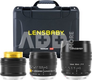 LENSBABY PRO KIT WITH VELVET 85, BURNSIDE 35 & TWIST 60 FOR NIKON F