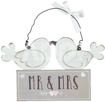 Lentelė pakabinama Meilės istorija Mr ir Mrs vest. 16x18 cm WG751
