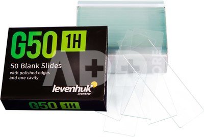 Levenhuk G50 1H Single Cavity Blank Slides, 50 vnt