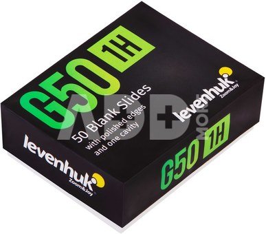 Levenhuk G50 1H Single Cavity Blank Slides, 50 vnt