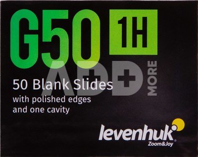Levenhuk G50 1H Single Cavity Blank Slides, 50 vnt