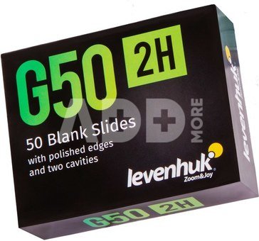 Levenhuk G50 2H Double Cavity Blank Slides, 50 vnt
