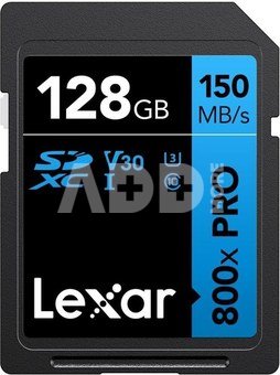 Lexar | Memory Card | Professional 800x PRO | 128 GB | SDXC | Flash memory class UHS-I