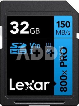 Lexar | Memory Card | Professional 800x PRO | 32 GB | SDXC | Flash memory class UHS-I