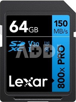 Lexar | Memory Card | Professional 800x PRO | 64 GB | SDXC | Flash memory class UHS-I