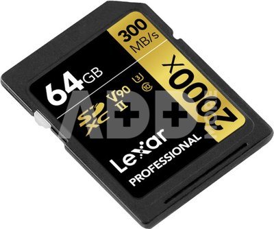 LEXAR PRO 2000X SDHC/SDXC UHS-II U3(V90) R300/W260 (W/O CARDREADER) 64GB