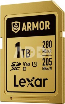 Lexar SDXC ARMOR Gold UHS-II U3, Stainless Steel, IP68 R280/W210 (V60) 1TB