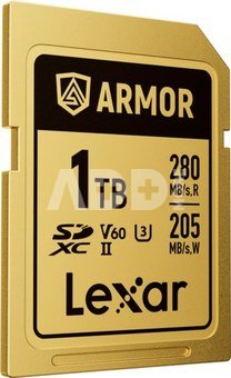 Lexar SDXC ARMOR Gold UHS-II U3, Stainless Steel, IP68 R280/W210 (V60) 1TB