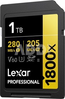 Lexar SDXC Pro 1800x U3 UHS-II R280/W210 (V60) 1TB