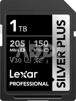 Lexar SDXC Professional SILVER Plus UHS-I/U3/A2/4K R205/W150 (V30) 1TB