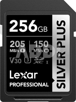 Lexar SDXC Professional SILVER Plus UHS-I/U3/A2/4K R205/W150 (V30) 256GB