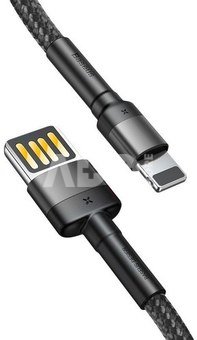 Lightning USB cable (reversible) Baseus Cafule 2.4A 1m (gray-black)