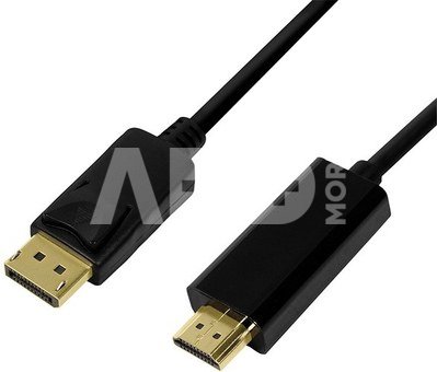 LogiLink DisplayPort cable 1.2 to HDMI 1.4, black, 2m