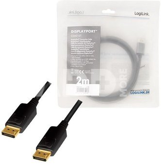 LogiLink DisplayPort cable, 4K/60 Hz,DP/M do DP/M,alu, 2m