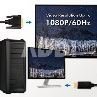 LogiLink DisplayPort to DVI cable , black, 5m