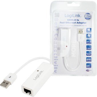 Logilink Fast Ethernet USB 2.0 to RJ45 Adapter: RJ-45, USB