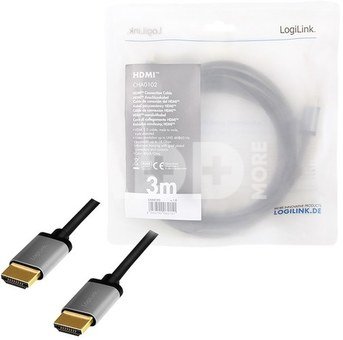 LogiLink HDMI cable 4K/60Hz, alu , black, 3m