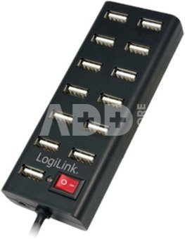 Logilink UA0126 USB Hub 13-Port USB2.0 with power adapter 3.5A,